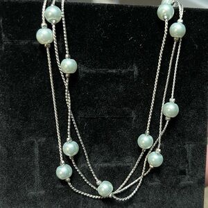 Lia Sophia blue pearl necklace